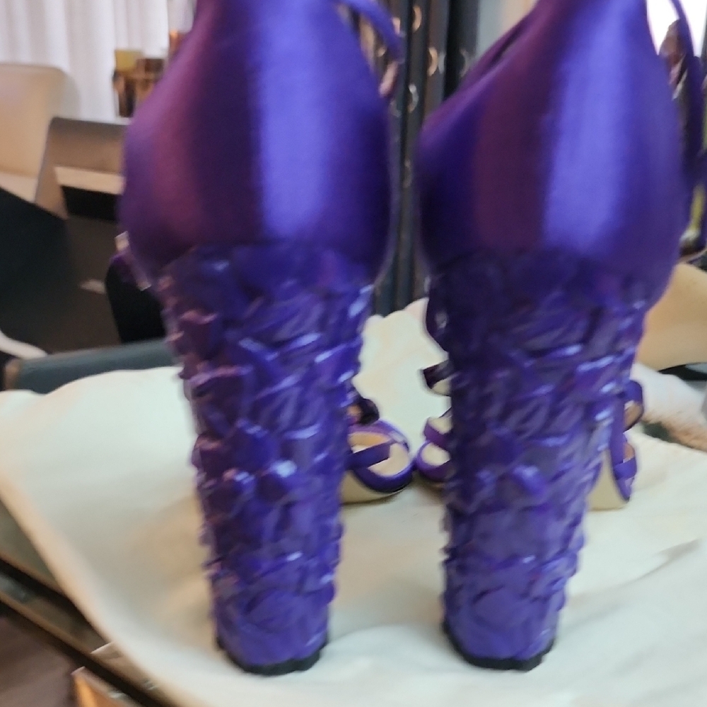 Paul Andrew Purple Strappy Heels - Picture 8 of 10
